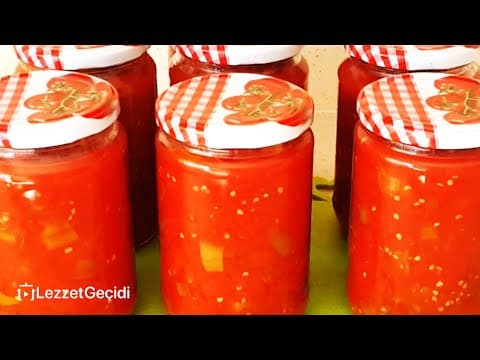 Kışlık Hazırlık Tarifi, Menemen Konservesi Nasıl Yapılır, Biber Domates Saklama, Lezzet Geçidi