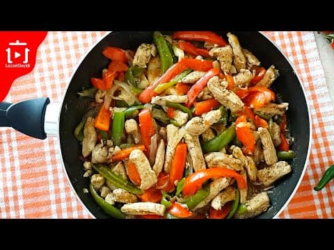 Hindi Fajita Tarifi - Tavada Sebzeli Beyaz Etli Ana Yemek