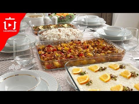 İftar Menüsü 5 Çeşit Yemek Tarifi - Çorba, Zeytinyağlı, Ana Yemek, Pilav, Tatlı -  Lezzet Geçidi