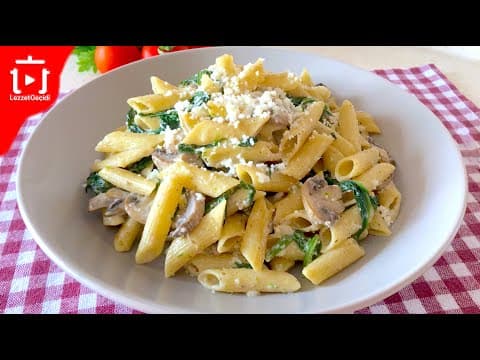 ÖZEL SOSUYLA TABAK TABAK YİYECEĞİNİZ ISPANAKLI MANTARLI MAKARNA TARİFİ NASIL YAPILIR ?