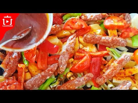 5 DAKİKADA HAZIRLANAN EN KOLAY İFTAR YEMEĞİ 😋 FIRINDA KÖFTE PATATES TARİFİ - LEZZET GEÇİDİ