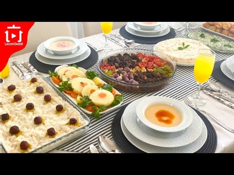 İftar Menüsü 6 Yemek Tarifi - Çorba , Zeytinyağlı Ara Yemek , Ana Yemek, Tatlı - Lezzet Geçidi