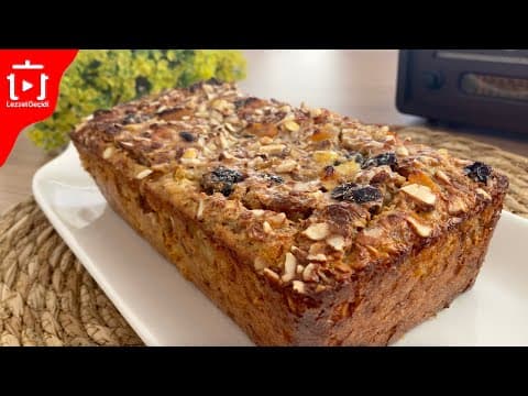 UNSUZ , ŞEKERSİZ YULAFLI KEK | SAĞLIKLI, PRATİK TARİF | KAHVALTI, ARA ÖĞÜN, DİYET