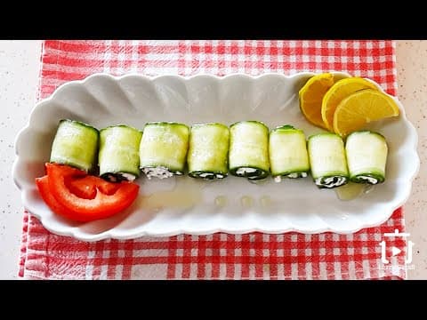 Peynirli Salatalık Rulosu Aperatif Meze Tarifi