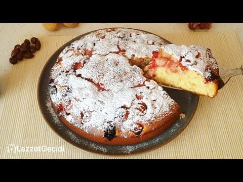 Hamurişi Tarifleri : Çilekli Kek Tarifi, Kolay Pasta Miksersiz Nasıl Yapılır