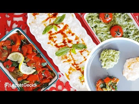 Közlenmiş Patlıcan Salatası Avokado Ezmesi Köz Biber Mezesi Nasıl Yapılır (3 Farklı Meze Tarifi)