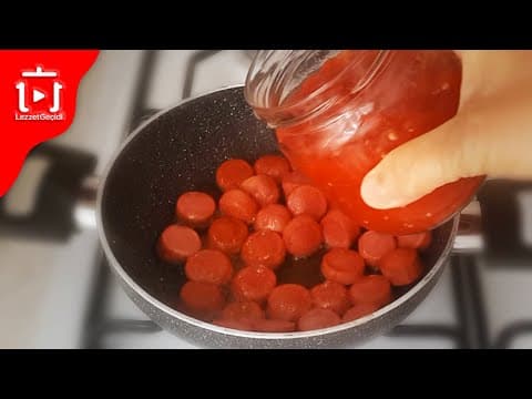 Kahvaltılık Yemek Tarifleri - Tavada Birkaç Malzemeyle Pratik Domates Soslu Sosis