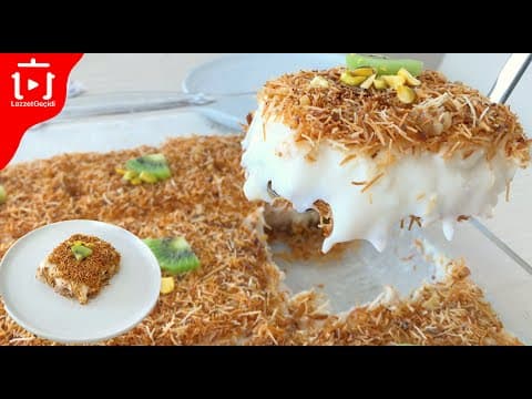 GÖRENLER BAKLAVA SANDI❗️HERKES TARİFİNİ İSTİYOR 💯KADAYIFLI MUHALLEBİ TATLISI TARİFİ NASIL YAPILIR ❓