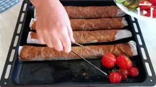 Evde yaprak şeklinde döner kebap nasıl yapılır – videodan kare