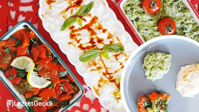 Közlenmiş Patlıcan Salatası Avokado Ezmesi Köz Biber Mezesi Nasıl Yapılır (3 Farklı Meze Tarifi)