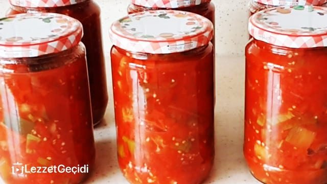 Türlü Konserve Yapımı Patlıcan Biber Domates Sosu Nasıl Yapılır (Çok Pratik Tarif)