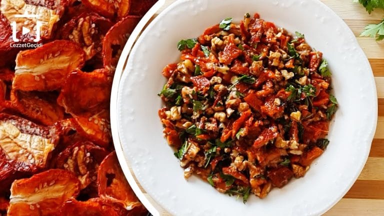 Cevizli Kuru Domates Salatası Tarifi Nasıl Yapılır , Meze