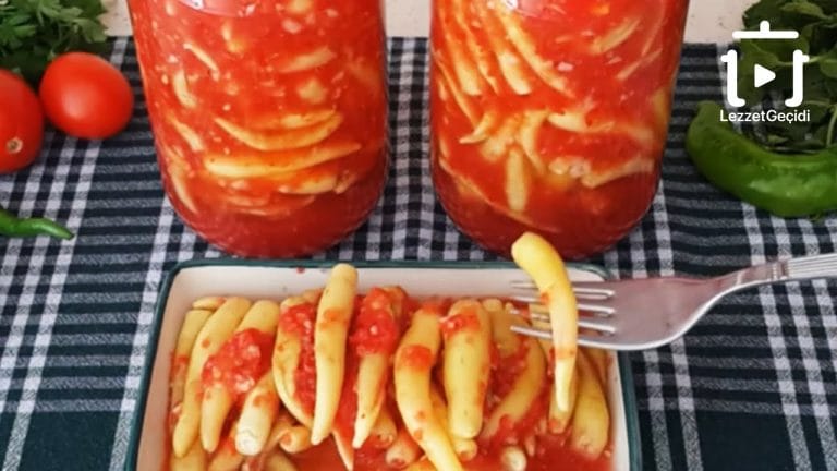 Domates Soslu Süs Biber Turşusu Tarifi (1 Litrelik Cam Kavanozda Nasıl Yapılır)