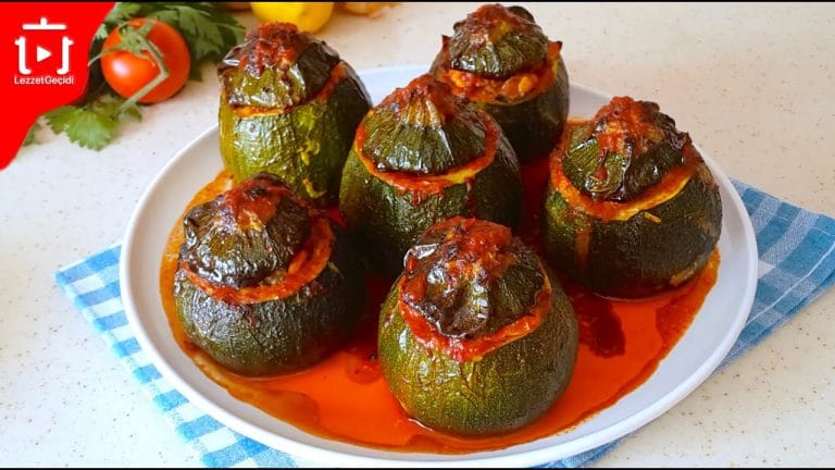 Fırında Girit Kabağı Tarifi , Pratik ve Kolay Etli Kabak Dolması Nasıl Yapılır ?