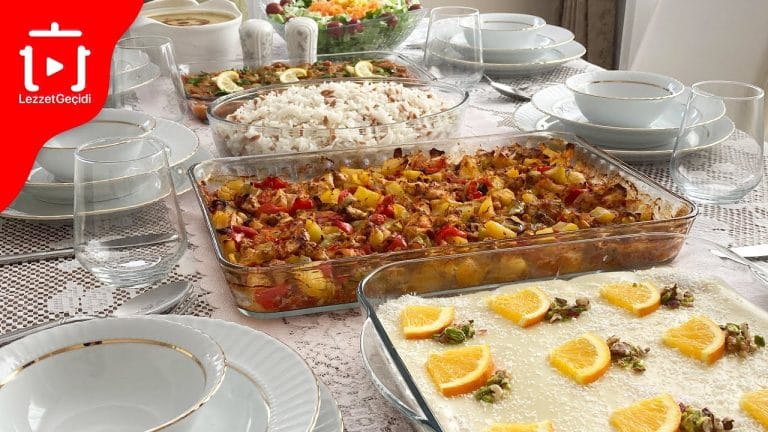 İftar Menüsü 5 Çeşit Yemek Tarifi – Çorba, Zeytinyağlı, Ana Yemek, Pilav, Tatlı –  Lezzet Geçidi