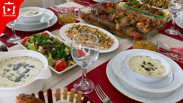 İftar Menüsü 6 Çeşit Yemek Tarifi – Çorba, Zeytinyağlı, Ana Yemek, Pilav, Tatlı –  Lezzet Geçidi