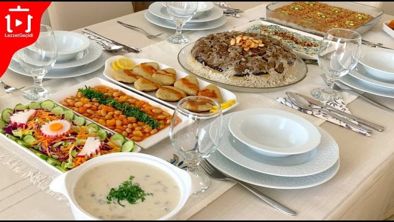 İftar Menüsü 7 Yemek Tarifi – Çorba , Zeytinyağlı Ara Yemek , Ana Yemek ,Tatlı – Lezzet Geçidi