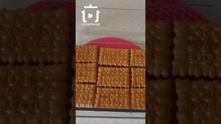 Kolay ve Pratik Sütlü Tatlı Tarifi – Bisküvili Muhallebili Pasta – Kısa Videolu Yemek Tarifleri Vlog
