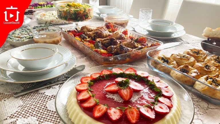Misafir Menüsü Davet Akşam Yemeği 8 Çeşit Yemek Tarifi – Ana Yemek,Börek,Salata,Tatlı-Lezzet Geçidi